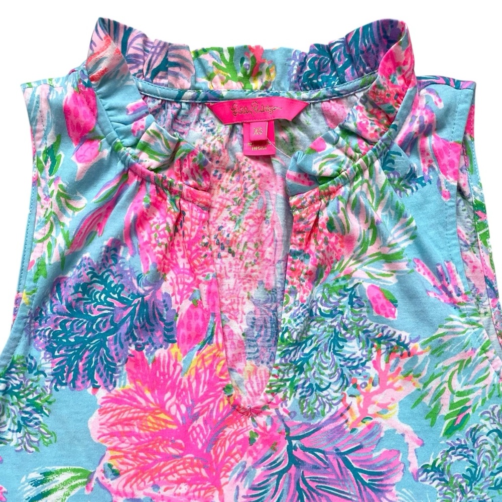 🪸NWT Lilly Pulitzer Malone Tiered Swing Dress, Celestial Blue Cay to My Heart 🪸 - Picture 8 of 16